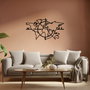 Wallity World Map 8 Escultura de Pared de Metal Negra